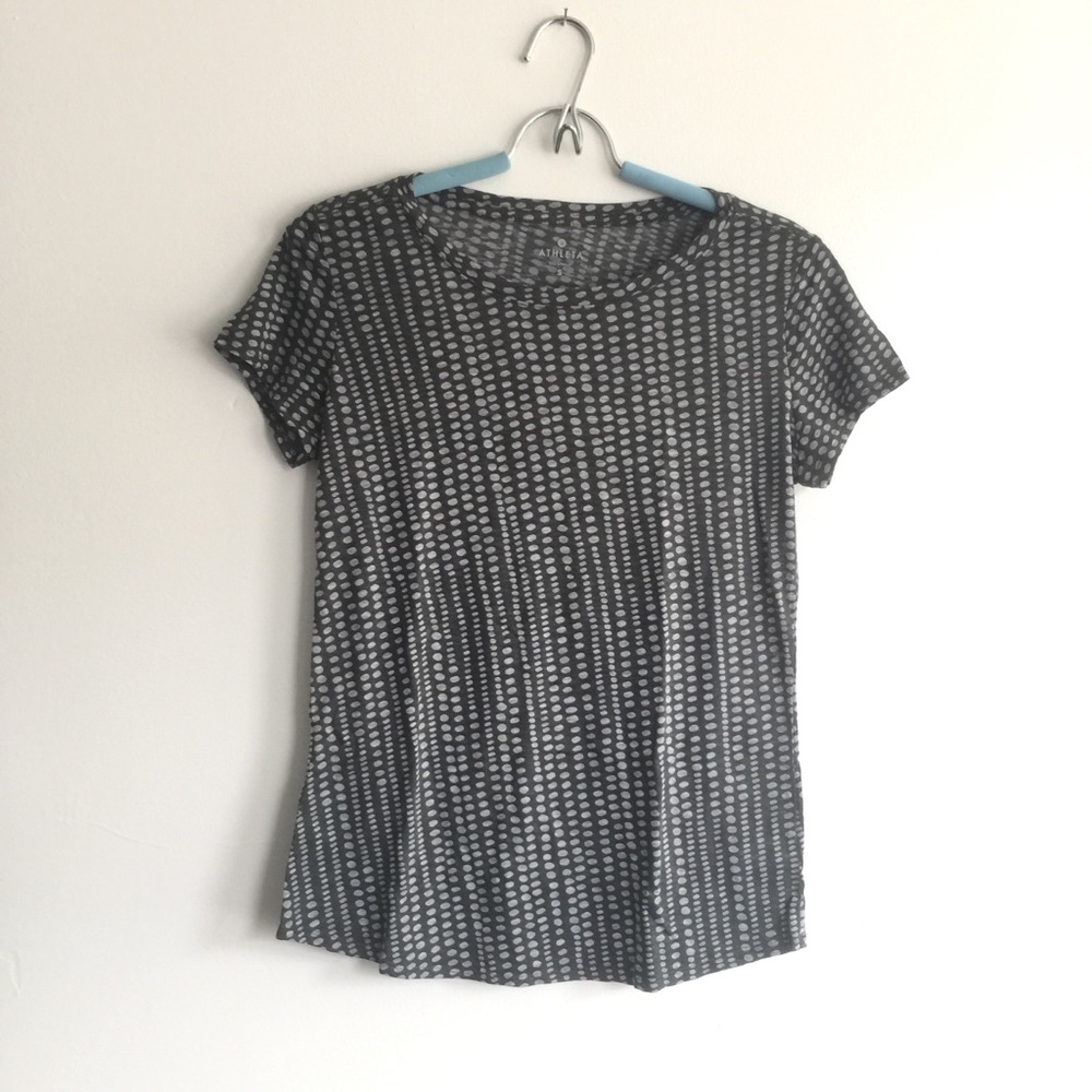 Athleta Olive Gray Dot Detail Size Small Top